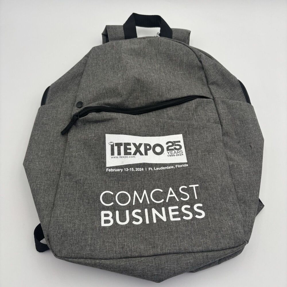 Comcast Business ITEXPO 2024 Backpack 25th Anniversary Gray Tech Conference Bag